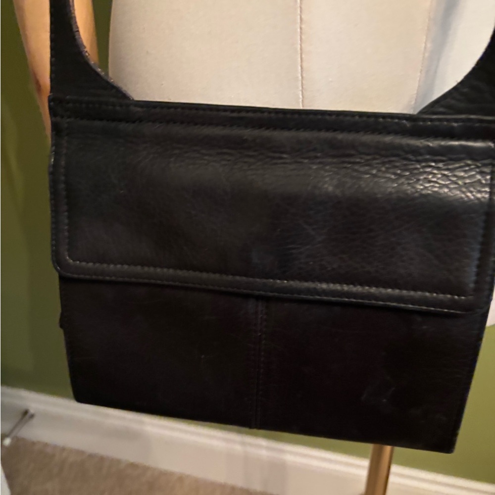 Fossil Black Leather Messenger Bag